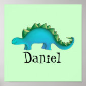 Dinosaur Nursery 11x11 Canvas Art - Stegosaurus Poster (Voorkant)