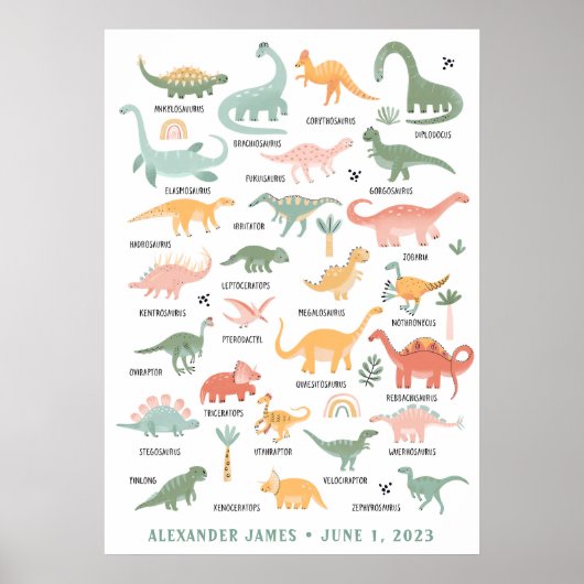 Dinosaur Nursery Poster (Voorkant)
