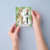 Dinosaur Oerwoud 1st Birthday Party fotobudget Flyer (Hand)