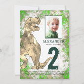 Dinosaur Oerwoud 2e verjaardag Foto Kaart (Voorkant)