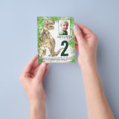 Dinosaur Oerwoud 2e verjaardag Fotobegroting Flyer (Hand)