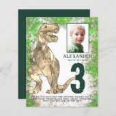 Dinosaur Oerwoud 3rd Birthday Party Foto (Voorkant / Achterkant)