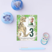 Dinosaur Oerwoud 3rd Birthday Party fotobudget Flyer (Enkel)