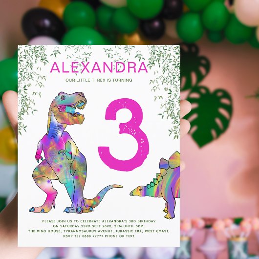 Dinosaur oerwoud 3rd Birthday Party roze budget