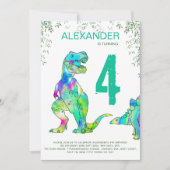 Dinosaur oerwoud 4e verjaardag kaart (Voorkant)