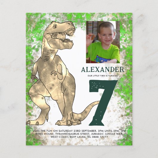 Dinosaur Oerwoud Birthday Party - Fotobudget Flyer (Voorkant)