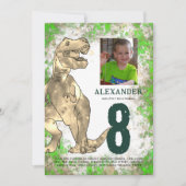 Dinosaur Oerwoud Birthday Party Photo Modern Kaart (Voorkant)