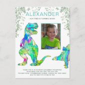 Dinosaur Oerwoud Foto Birthday Party Budget Uitnodiging Briefkaart (Voorkant)