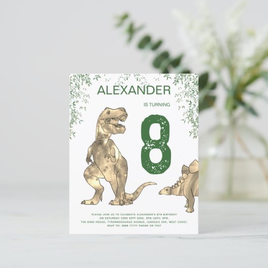 Dinosaur oerwoud T. rex boys Birthday Party Budget (Staand voorkant)
