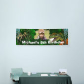 Dinosaur oerwoud T-rex jongens foto Dino-wezens Spandoek (Beurs)