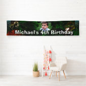 Dinosaur oerwoud T-rex jongens fotofeestje Spandoek (Insitu)