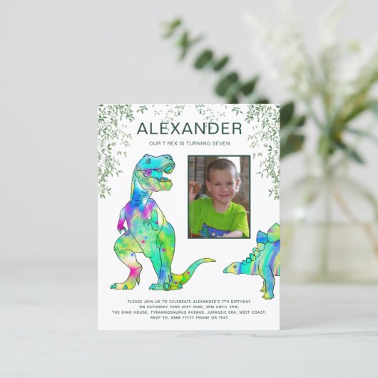 Dinosaur Oerwoud T Rex Roar Birthday Party (Staand voorkant)