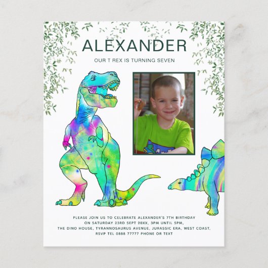 Dinosaur Oerwoud T Rex Roar Birthday Party (Voorkant)
