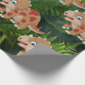 Dinosaur Oerwoud Triceratops Kinder Cadeaupapier (Hoek)