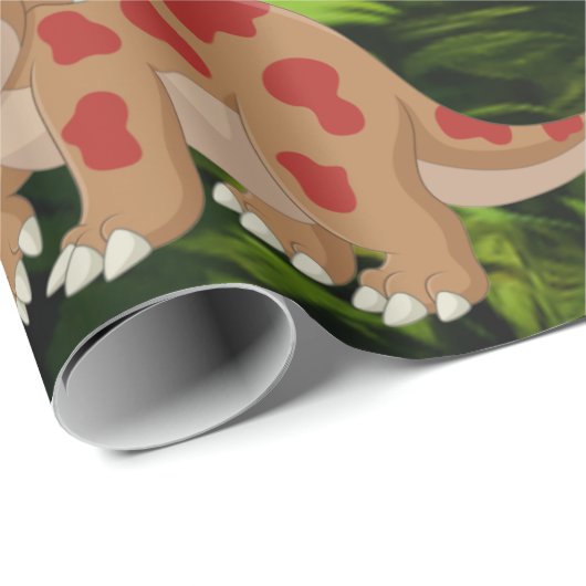 Dinosaur Oerwoud Triceratops Kinder Cadeaupapier (Rol Hoek)