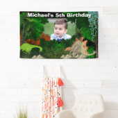 Dinosaur oerwoud woud DIY-fotojongens verjaardag Spandoek (Insitu)