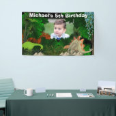 Dinosaur oerwoud woud DIY-fotojongens verjaardag Spandoek (Beurs)