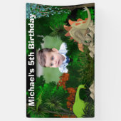Dinosaur oerwoud woud DIY-fotojongens verjaardag Spandoek (Verticaal)