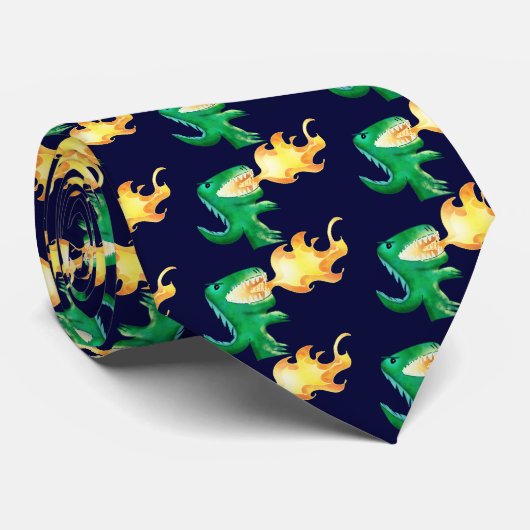 Dinosaur of Dragon van kleine t en Andrew Harmon Stropdas (Opgerold)