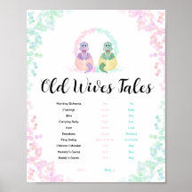 Dinosaur Old Wives Tales Pink Blue Waterverf Sign