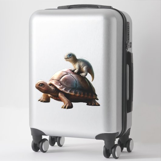 dinosaur on turtle sticker (Koffer)