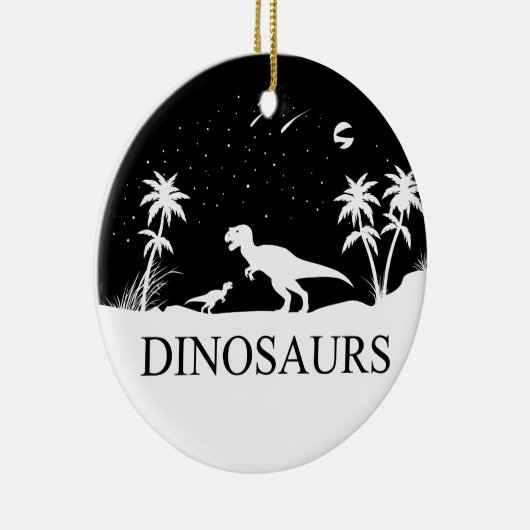 Dinosaur onder de sterren keramisch ornament (Rechts)