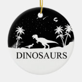 Dinosaur onder de sterren keramisch ornament (Voorkant)