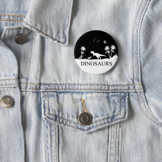 Dinosaur onder de sterren ronde button 5,7 cm (In situ)