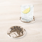 Dinosaur Onderzetter Stegosaurus Sepia Gregory Pau (Zijkant)