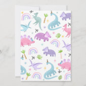 Dinosaur One-A-Saurs 1st Birthday Party Invitation Kaart (Achterkant)