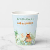 Dinosaur One-A-Saurus 1e verjaardag Papieren Bekers (Achterkant)