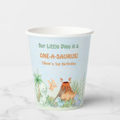 Dinosaur One-A-Saurus 1e verjaardag Papieren Bekers (Voorkant)