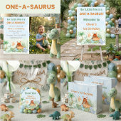 Dinosaur One-A-Saurus 1e verjaardag  Papieren Bordje