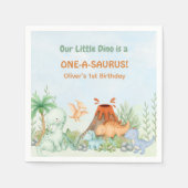 Dinosaur One-A-Saurus 1e verjaardag Servet (Voorkant)