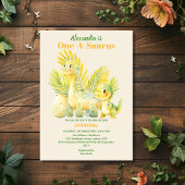 Dinosaur One-A-Saurus 1st Birthday Party Kaart