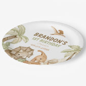 Dinosaur One-A-Saurus 1st Birthday Party Papieren Bordje (Gekanteld)