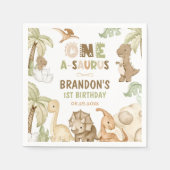 Dinosaur One-A-Saurus 1st Birthday Party Servet (Voorkant)