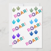 Dinosaur One A-Saurus Boy 1e verjaardag Uitnodigin Kaart (Achterkant)