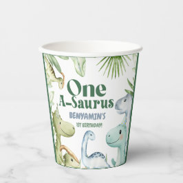 Dinosaur One-A-Saurus Jongen 1e Verjaardagsfeest U Papieren Bekers