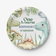 Dinosaur One-A-Saurus Jongen 1e Verjaardagsfeest U