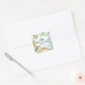 Dinosaur One-A-Saurus Jongen 1e Verjaardagsfeest U Vierkante Sticker (Envelop)