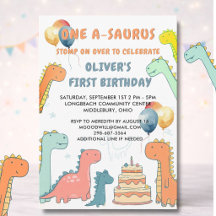 Dinosaur One-A-Saurus Jongen 1e Verjaardagsfeestje