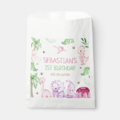 Dinosaur One-A-Saurus Meisje 1e Verjaardagsfeest Bedankzakje (Voorkant)