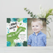 Dinosaur One-A-Saurus RAWR 1ste eerste verjaardag Kaart (Staand voorkant)