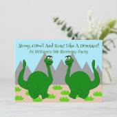 Dinosaur Ontwerp Kinderverjaardagsfeestje Kaart (Staand voorkant)