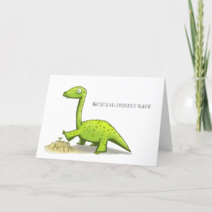 Dinosaur op de Beach Birthday Card Bedankkaart