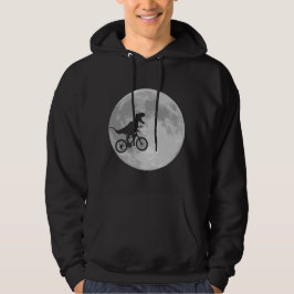 Dinosaur op een bike in Sky met maan Hoodie