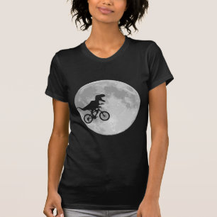 Dinosaur op een bike in Sky met maan T-shirt