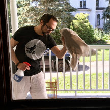 Dinosaur op een bike in Sky met maan