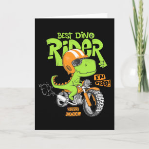 Dinosaur op een motorfiets kaart
